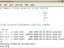 Telnet client under Gnome connects to PWTS