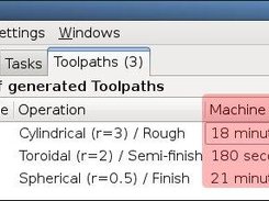 Estimate machine time for each toolpath