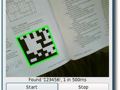 Capture, decoding and highlighting of DataMatrix barcode.