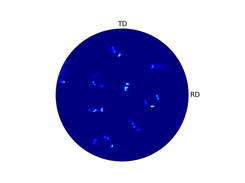 Pole figure-density distribution