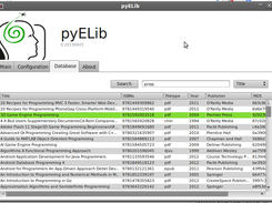 pyELib GUI: Database Tab