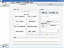 Główne okno programu - dane faktury