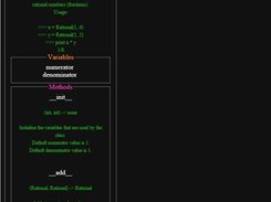 Docstrings from the class and methods.