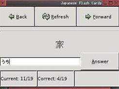 Python Japanese Flash Cards in Fluxbox