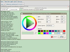 Choosing background colour