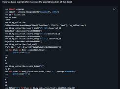 PyMongo Screenshot 1