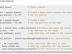 Pymunk Screenshot 1