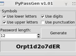 PyPassGen-tk in Gentoo Linux. Generating password with default settings