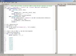 Built-in Python shell http://pype.sf.net/ss.shtml