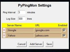 Settings window