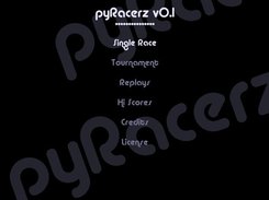 Main Menu of pyRacerz