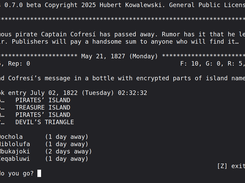 En route in "Pyrates" (version 0.7.0 beta)