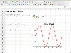 Pyspread displaying an image and a chart