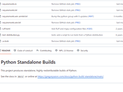 Python Standalone Builds Screenshot 1