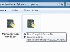 La carpeta _pycache_ alberga ficheros de Python compilados.