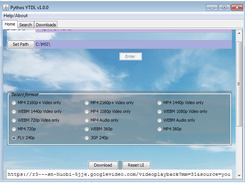 Select format window