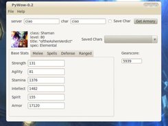pyWow 0.2 running in Ubuntu 10.4