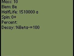 Isotopes table - Details (PalmOS 3.5)