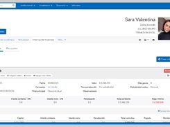 Student credit and financial management — track installment plans, outstanding balances, interest, penalties, and scheduled payments per student, with options to freeze, settle, or annotate credits directly from the student profile.