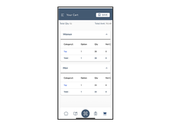 Add to cart page of qart app for tradeshow order management