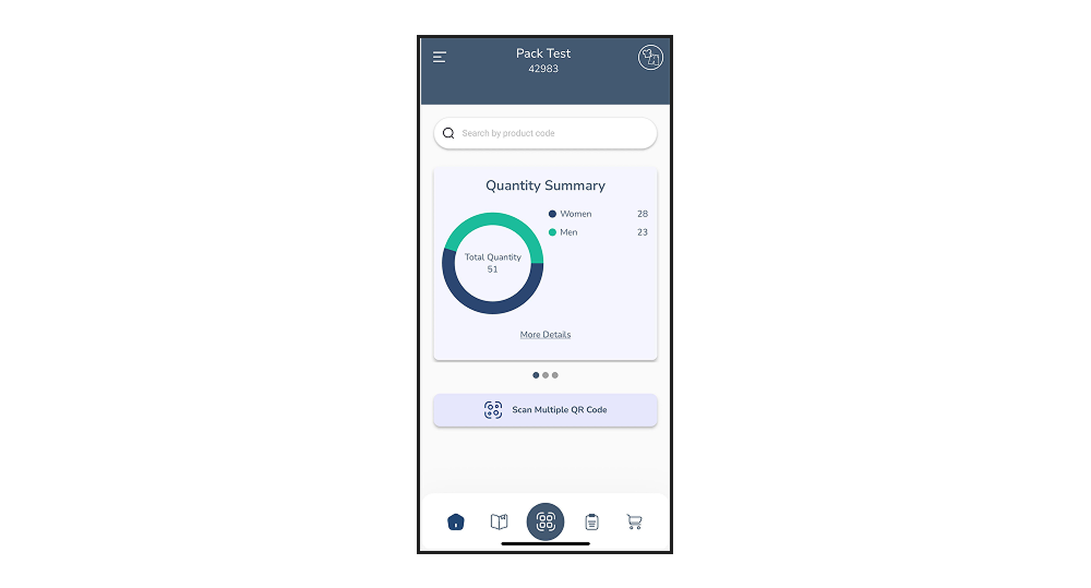home page of product app for tradeshow order management