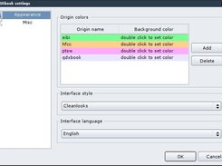 Application settings dialog.