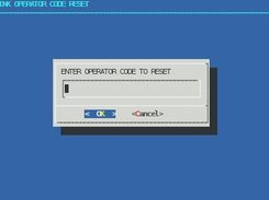 Request for Operator Code to Reset