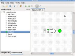 Simple example of two inputs, an output and a XOR gate.
