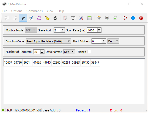 Modbus scanner