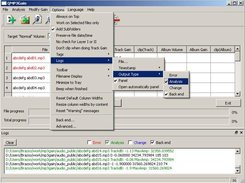 After analysis, modifying log output from the menu (Win XP)