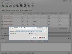 Setting MP3Gain back end (Linux)