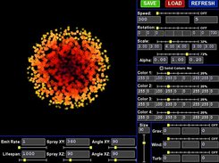 A typical particle explosion effect.