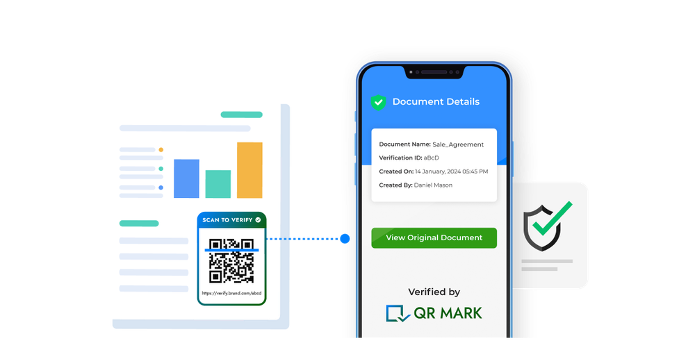  Instantly authenticate documents by scanning a secure QR code.