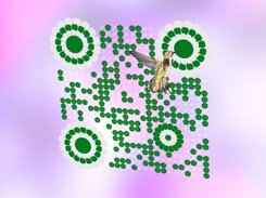 QRcodeLab - QR Code made out of flower elements with hummingbird logo