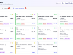 The Q-Scan function in Q-Trust monitors your entire product line looking for violative claims and content, and non-compliant language.