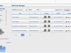 QR manager interface