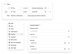Dynamic QR codes with tracking and smart rules