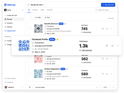 QR code management dashboard