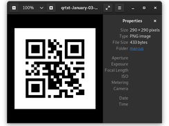 Once a code is generated it is automatically opened with your default PNG viewer when the program finishes