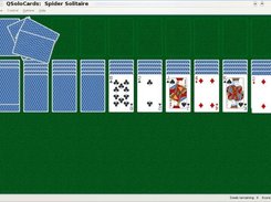 Spider Solitaire on Linux during deal animation