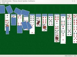 Three Deck Spider Solitaire on Linux running demo mode