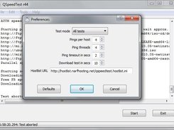 QSpeedTest Preferences dialog