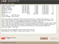 QSpeedTest running on Ubuntu 10.04