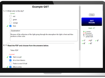 Immediate results may be displayed for students