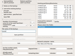 Partition save over network