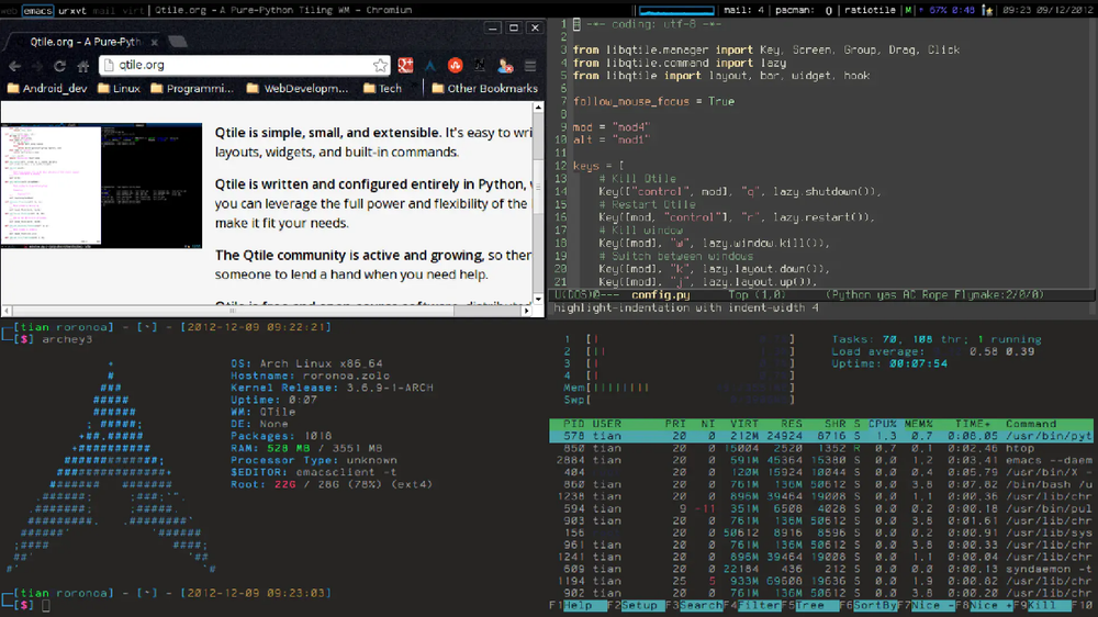 Qtile Screenshot 1