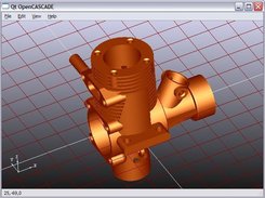 Widget harness displaying a STEP file