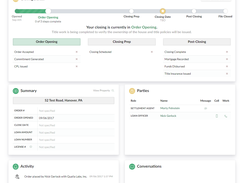 Real estate closing dashboard