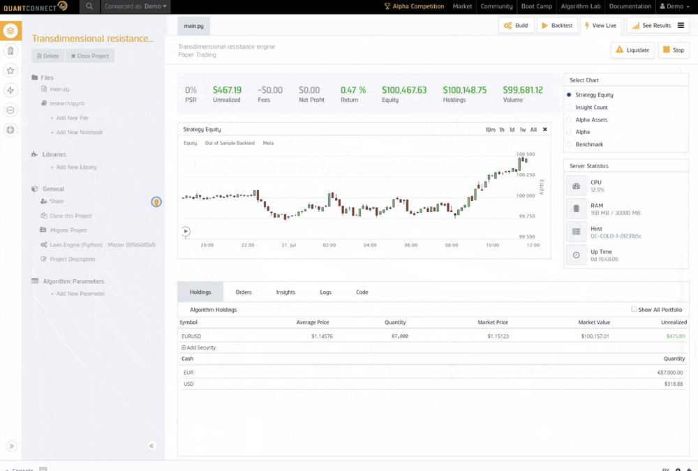 QuantConnect Screenshot 1