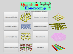 Interface of Quantum Honeycomp, showing the different modules